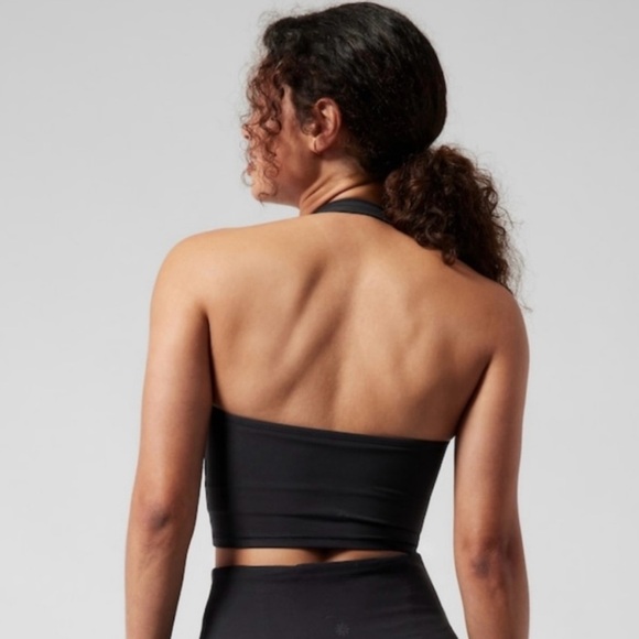 Athleta Halter Crop Sports Bra Black - Picture 2 of 8
